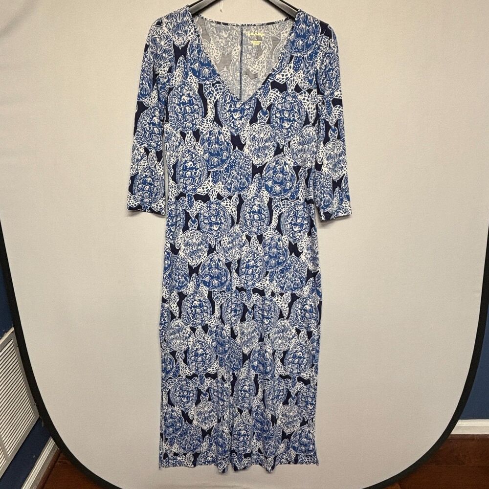 Lilly Pulitzer Anissa Maxi Dress Size Large Floral Boho Pima Cotton D131 -26